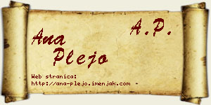 Ana Plejo vizit kartica